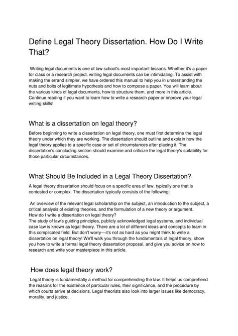 Ppt Define Legal Theory Dissertation How Do I Write That Powerpoint