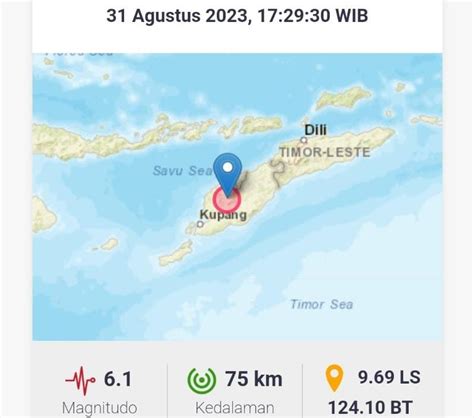 Ini Penyebab Kupang NTT Diguncang Gempa Magnitudo 6 1