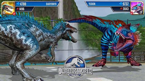 Baryonyx Vs Yudon Jurassic Dinosaur Battle Jurassic World The Game Youtube