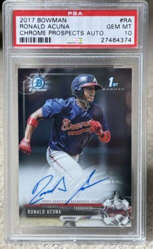 2017 Bowman Ronald Acuña Jr AU RC Chrome Prospect Autographs CPA