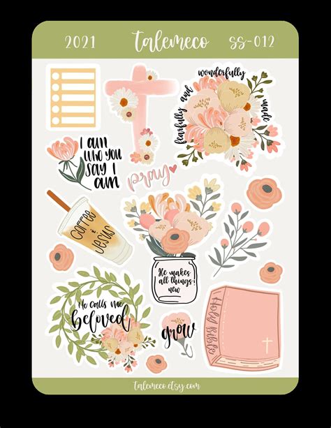 Bible Verse Stickers Bible Journaling Stickers Christian Etsy