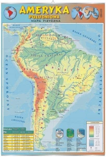 Pomoc dydaktyczna Visual System Ameryka Południowa Mapa V Ameryki