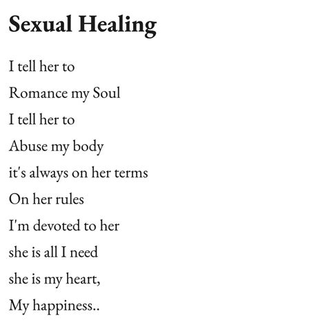 Sexual Healing R Poem