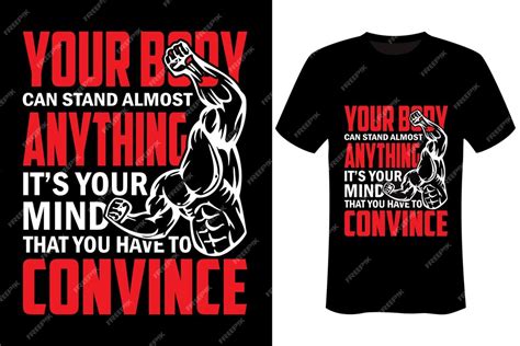 Premium Vector Motivational Workout Gym T Shirt Design