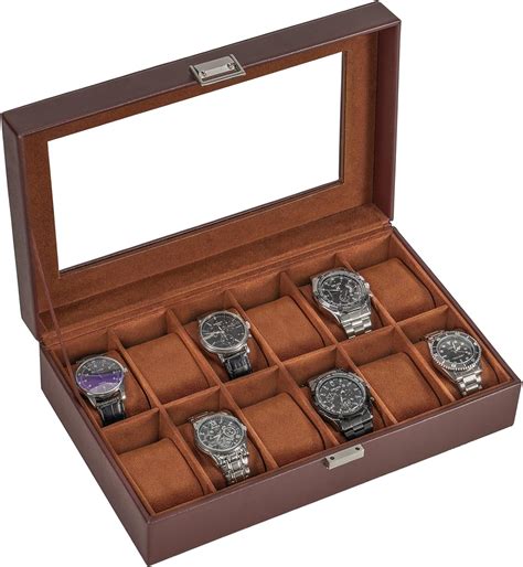 Amazon Procase Caja De Reloj Para Hombre Ranuras Para Relojes