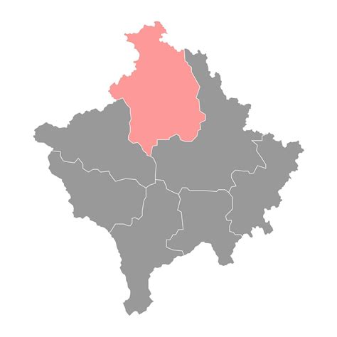 Mitrovica District Map Districts Of Kosovo Vector Illustration