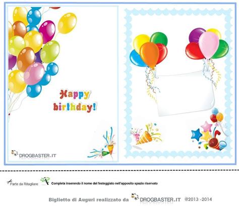 Raccolta Di Bigliettini Di Auguri Per Il Compleanno Da Stampare Gratis