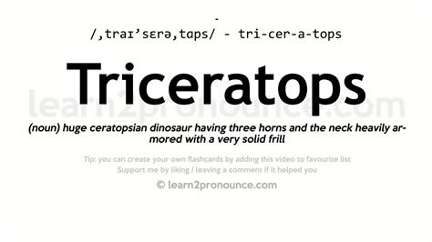 Triceratops Pronunciation And Definition Youtube