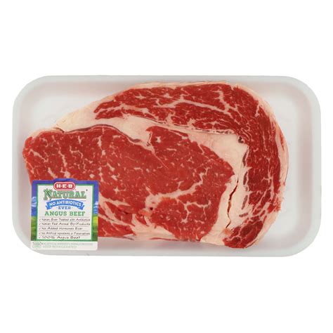 H E B Natural Beef Ribeye Steak Boneless Usda Choice