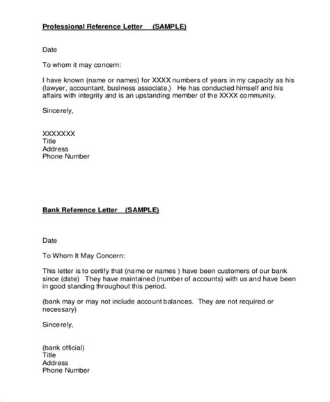 16 Professional Reference Letter Template Free Sample Example Format