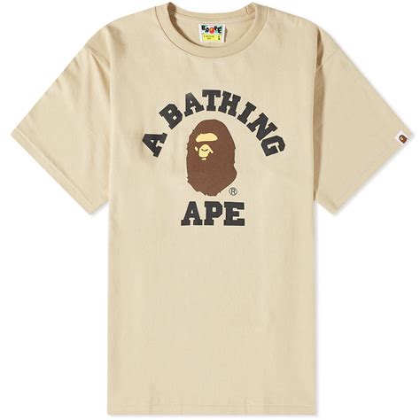 A Bathing Ape College T Shirt Beige END GB