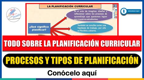 Importante Conozca Todo Sobre La Planificaci N Curricular Procesos Y