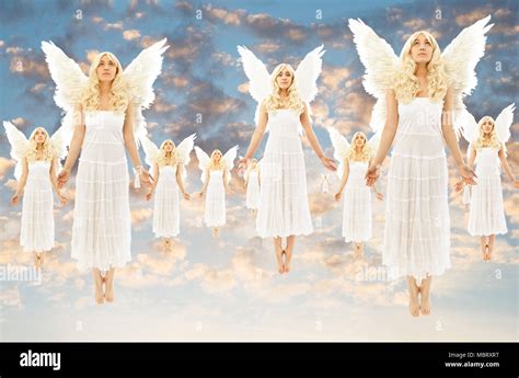 Host Of Angels In The Sky Stock Photo Alamy