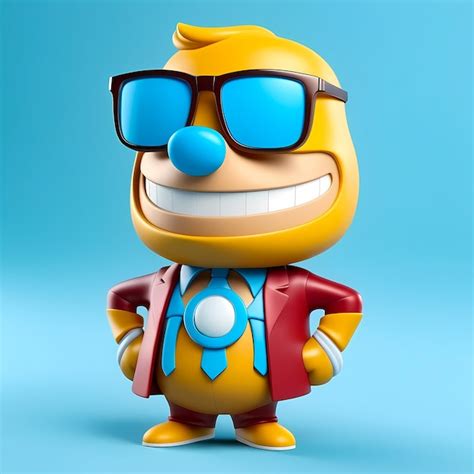 Premium Photo 3d Cartoon Character 3d Happy Cartoon Illustration 3d