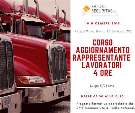 Corso Aggiornamento Rappresentante Lavoratori Sicurezza 4 Ore Salus