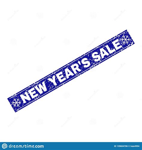 NEW YEAR S SALE Scratched Rectangle Stamp Seal With Snowflakes Stock