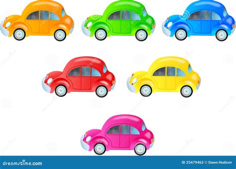 Carros coloridos ilustração stock. Ilustração de fofofo - 25479463