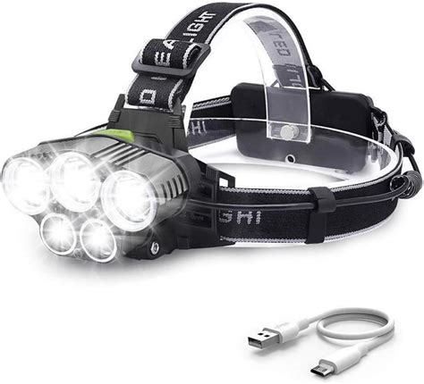 Lampe Frontale LED Rechargeable Super Lumineux 8000LM Étanche Léger