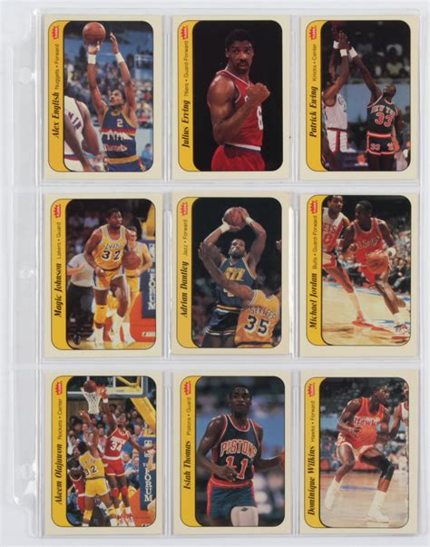 Lot Of 11 1986 87 Fleer Stickers Basketball Cards With 8 Michael