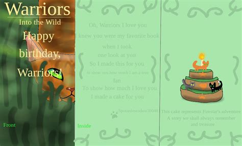 Warriors Birthday Card Warrior Cats