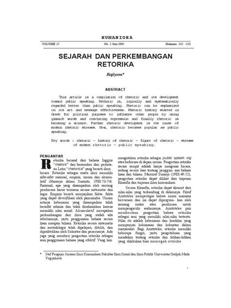 Id Sejarah Dan Perkembangan Retorika Pdf