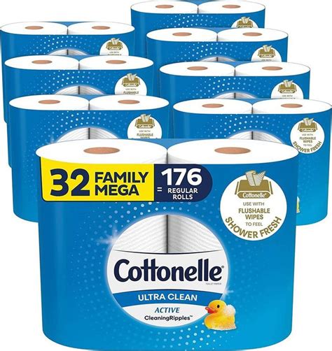 Cottonelle Ultra Clean Toilet Paper With Active Cleaningripples Texture