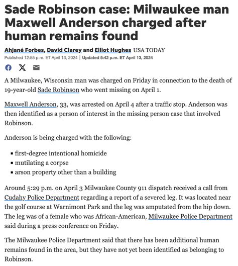 Sade Robinson's April Fools Day disappearance, 33 year old Maxwell