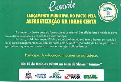 MUANÁ Convida para o lançamento municipal do Pacto Nacional pela