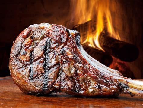 Bistec Tomahawk Asado Foto Premium