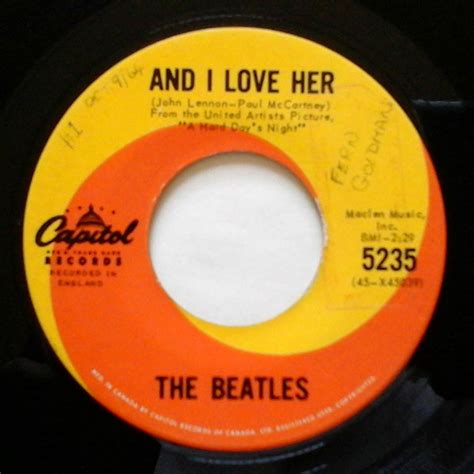 The Beatles - And I Love Her (1964, Vinyl) | Discogs