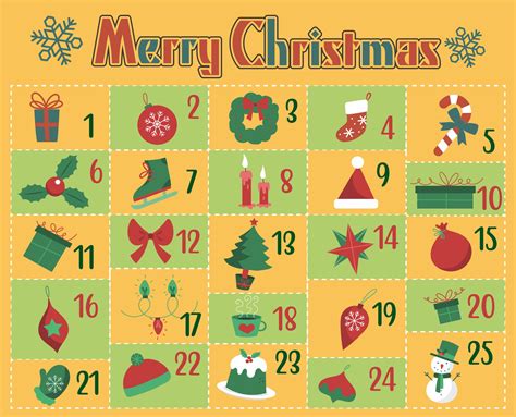 Free Printable Printable Advent Calendar Numbers