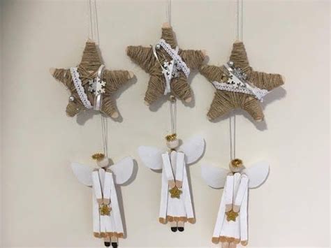 Diy Popsicle Christmas Ornaments Angels Jute Twine Stars