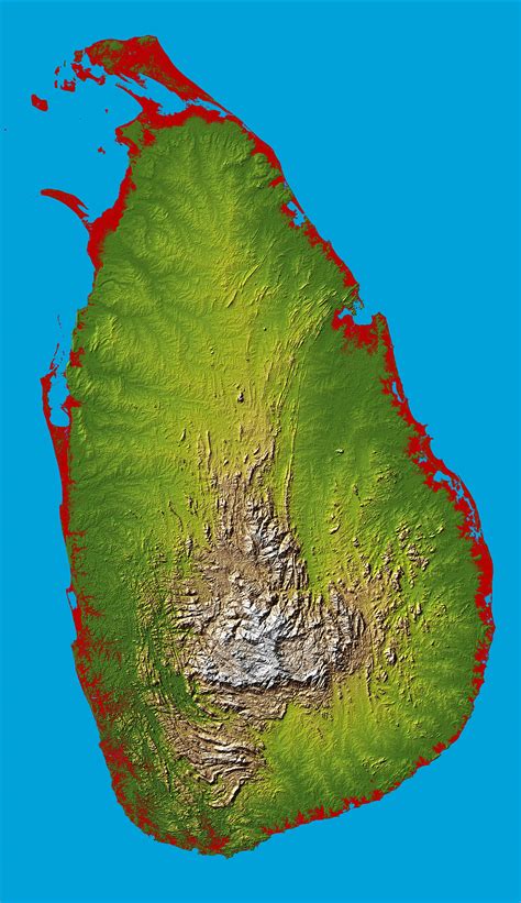 Large Detailed Topography Map Of Sri Lanka Sri Lanka Large Detailed