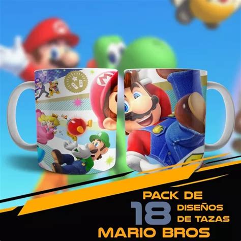 18 Plantillas Sublimación Tazas Mario Bros Vol 3 Cuotas sin interés