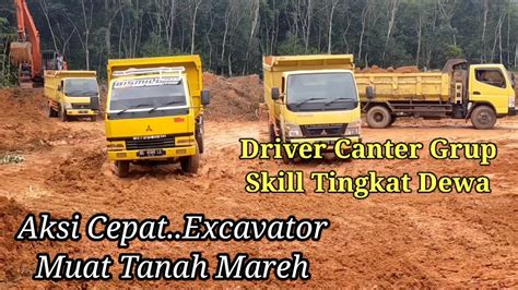 Canter Super Hdx Muat Tanah Timbunan Excavator Hitachi F Youtube