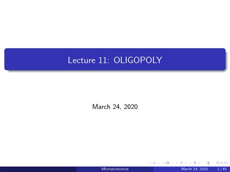 Solution Lecture 11 Oligopoly Studypool