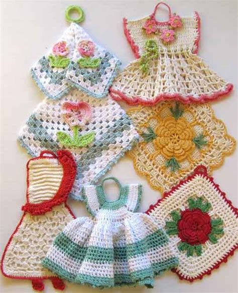 Premium Vintage Potholders Set Crochet Pattern Pdf Etsy