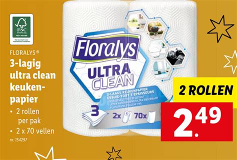 Floralys Lagig Ultra Clean Keuken Papier Promotie Bij Lidl