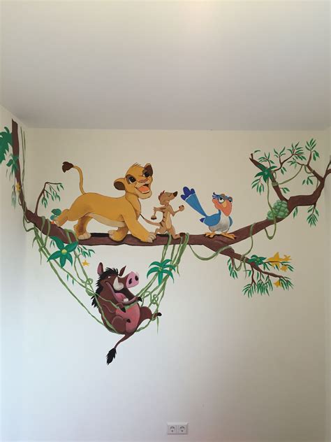 Wallpainting Lion King Baby Room Paintings Disney Mural Lion King