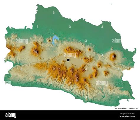 Shape of Jawa Barat, province of Indonesia, with its capital isolated ...