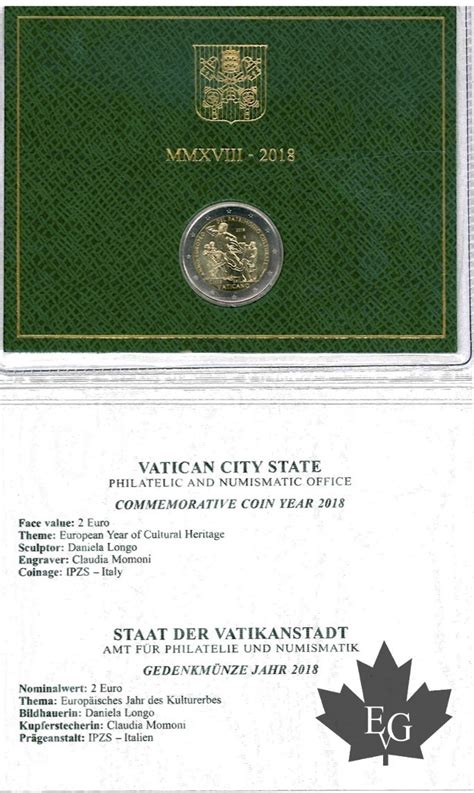 Euro VATICAN 2018 2 EURO Patrimoine Culturel BU