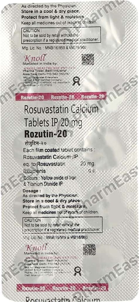 Rozutin 20 MG Tablet 10 Uses Side Effects Price Dosage