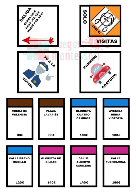 Monopoly Para Imprimir COMPLETO Tablero Billetes Y Tarjetas