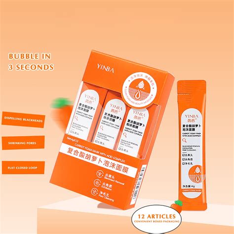 Betivan Carrot Bubble Face Mask Compound Acid Smear Mask Individually