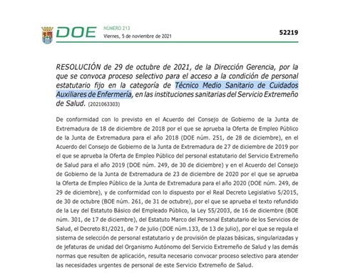 Convocatoria De Concurso Oposición De Tcae Para El Ses Servicio