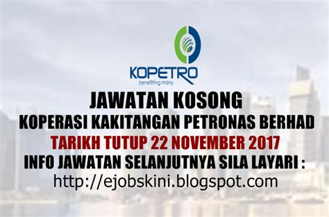 Jawatan Kosong Koperasi Kakitangan Petronas Berhad Kopetro