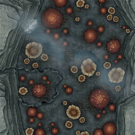 [OC][32X32] Underground Mushroom Forest (made with Inkarnate) : r/dndmaps