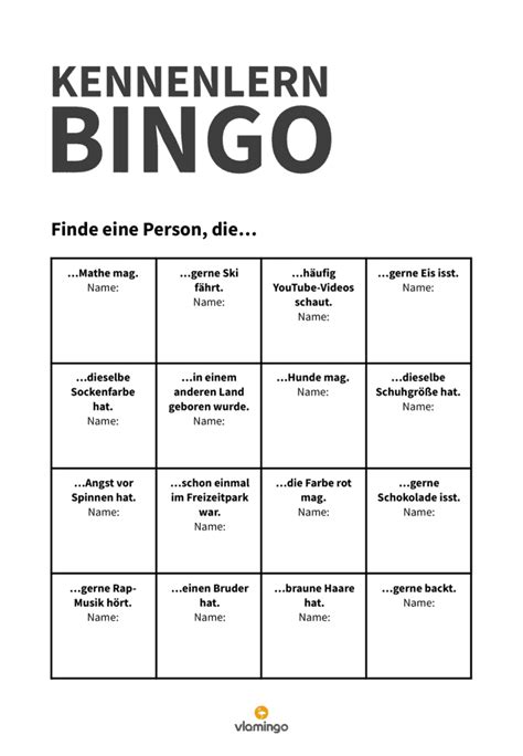 Kennenlern Bingo Anleitung Vorlagen für Schule Jugendarbeit