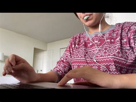 ASMR Chewing Gum Inaudible Whispering Click And Keyboard Sounds