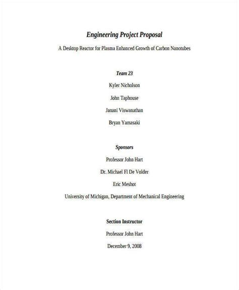 Engineering Proposal Template